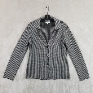 Bartolini Cardigan Women Large Herringbone Cashmere Wool Sweater Italy Old Money